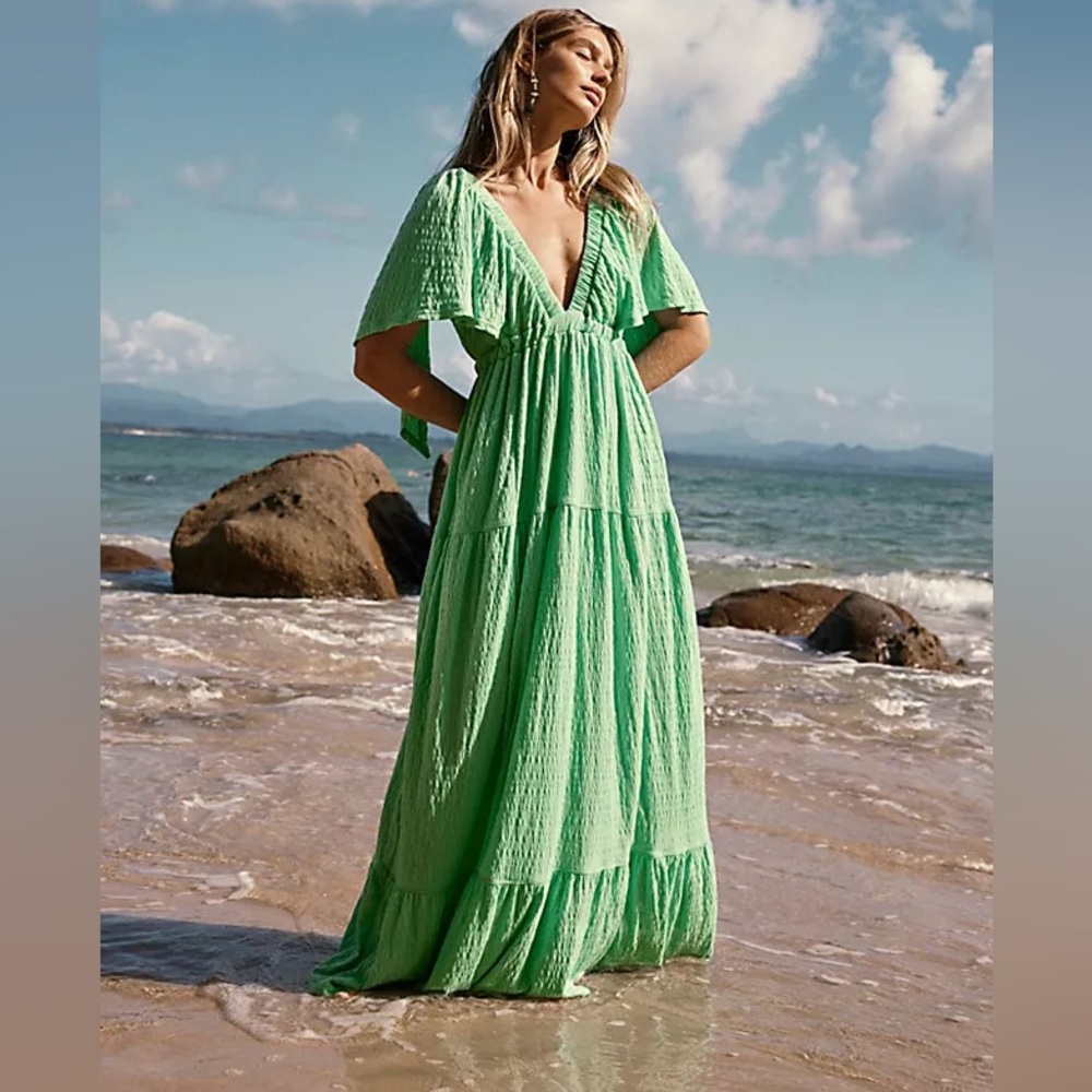 Free People Light Green Maxi Dress